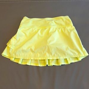 IVIVVA LULULEMON GIRLS Lemon/Lime Neon PLEATED TENNIS SKORT SKIRT | SZ  10